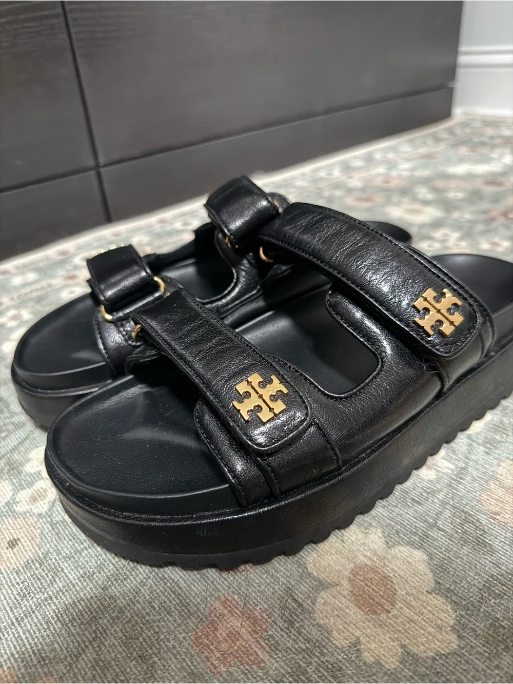 Tory Burch Kira Sport Slide IN BLACK LEATHER